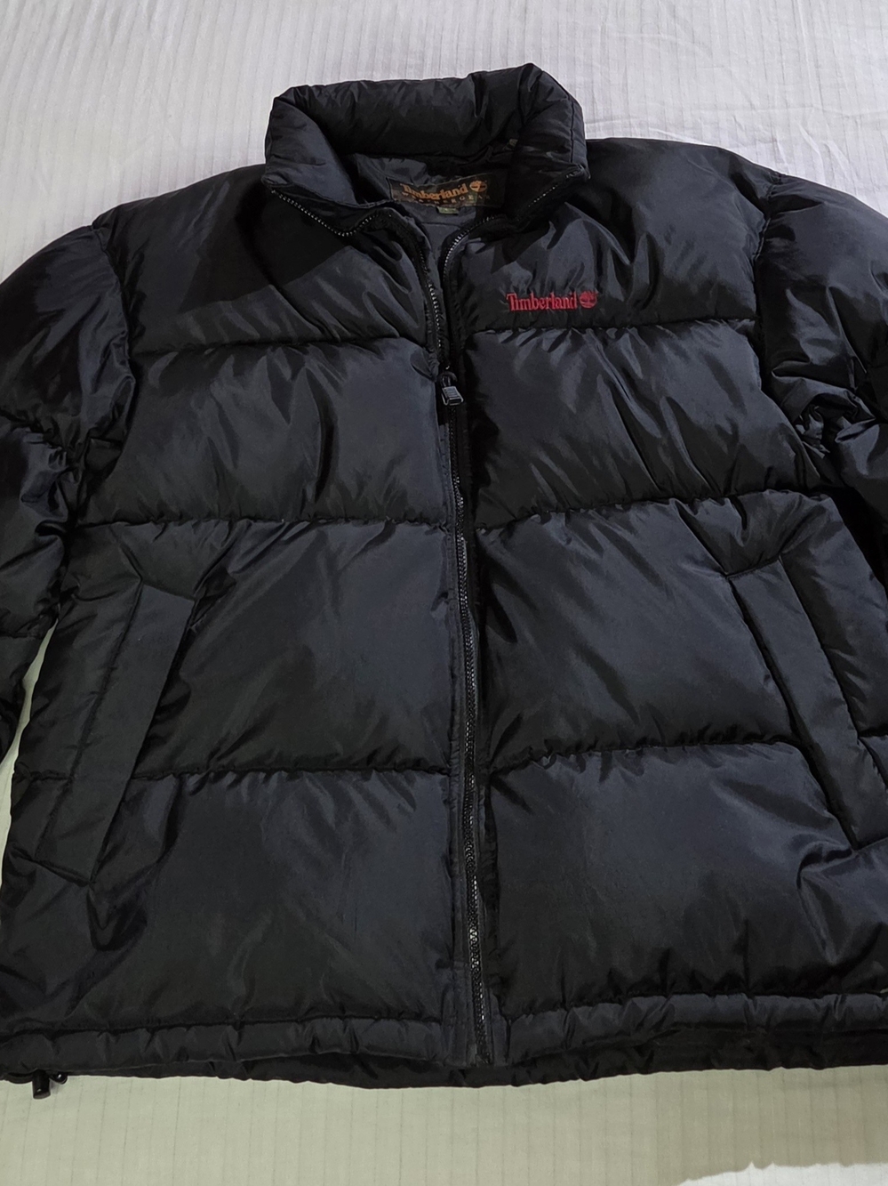 Vintage Timberland 1997 Goose Down Puffer Jacket Coat Men's L Black